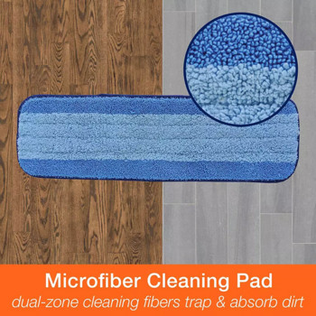 Микрофибърни почистващи подложки, съвместими с Bona Mop Cloths, 18-инчов моп за многократна употреба, пълнител, глава за моп за почистване на подове