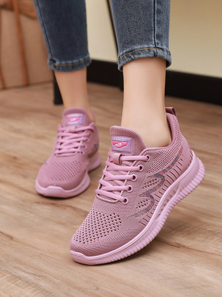 Σπορ γυναικεία sneakers με επίπεδη σόλα και διχτυωτό