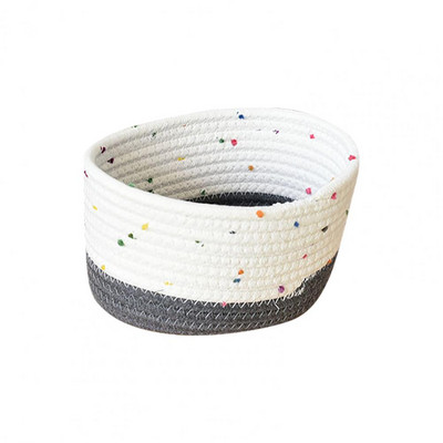 Izsmalcināta meistarība Vietu taupošs, liela ietilpība, ar rokām austs grozs, adīšanas kokvilnas šķērslis kosmētikas grozs guļamistabai