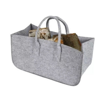 Geantă de depozitare pentru foc din lemn, durabilă, nețesută, din pâslă, cu deschidere cu mâner dublu, geantă de cumpărături, geantă de capacitate mare, geantă de mână pliabilă