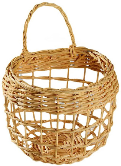 Boho Rattan Επιτοίχιο καλάθι με κρεμμύδι, μικρό υφαντό δοχείο αποθήκευσης σκόρδου Καλάθι αποθήκευσης πατάτας αυγών για κουζίνα