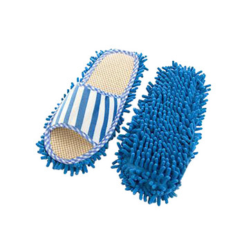 1 Pairs Washable Dust Mop Slipper Παντόφλες Coral Velvet ριγέ που πλένονται στο πλυντήριο Παντόφλες για σφουγγαρίστρα μικροϊνών σενίλ #45