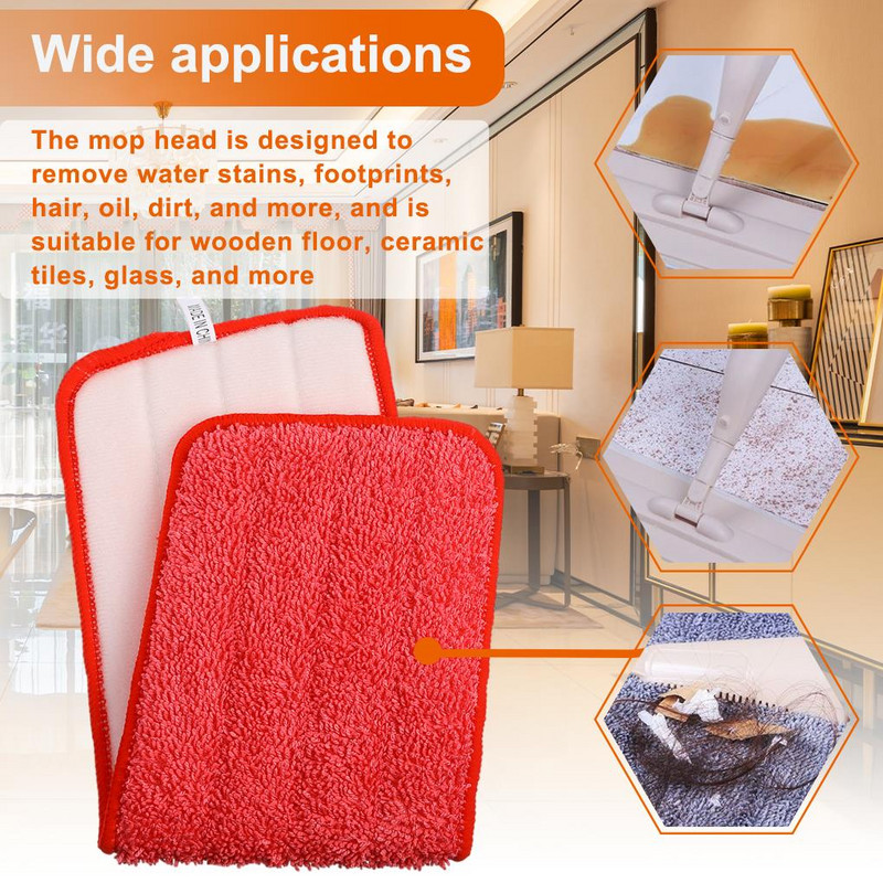 2 komada zamjenskih ravnih glava za brisanje upijajućih samoljepljivih jastučića za pranje podova Pribor za brisanje prašine u kupaonici