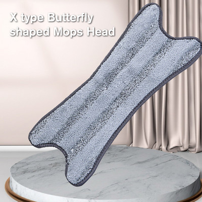 X Type Butterfly Shaped Mops Head Replacement Reusable Flat Household Hand Wash Free Dry Wet Dual-Use Mop Rag Cleaning Tools