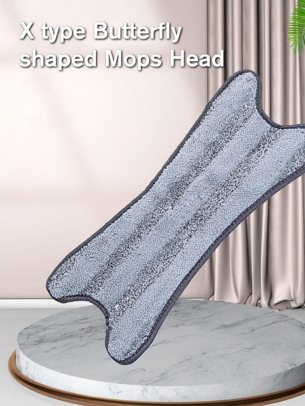 X-tüüpi liblikakujulised mopid, asenduspead, korduvkasutatavad lamedad majapidamises kasutatavad käsitsipesu tasuta kuivad märg kahekordse kasutusega moppide puhastusvahendid