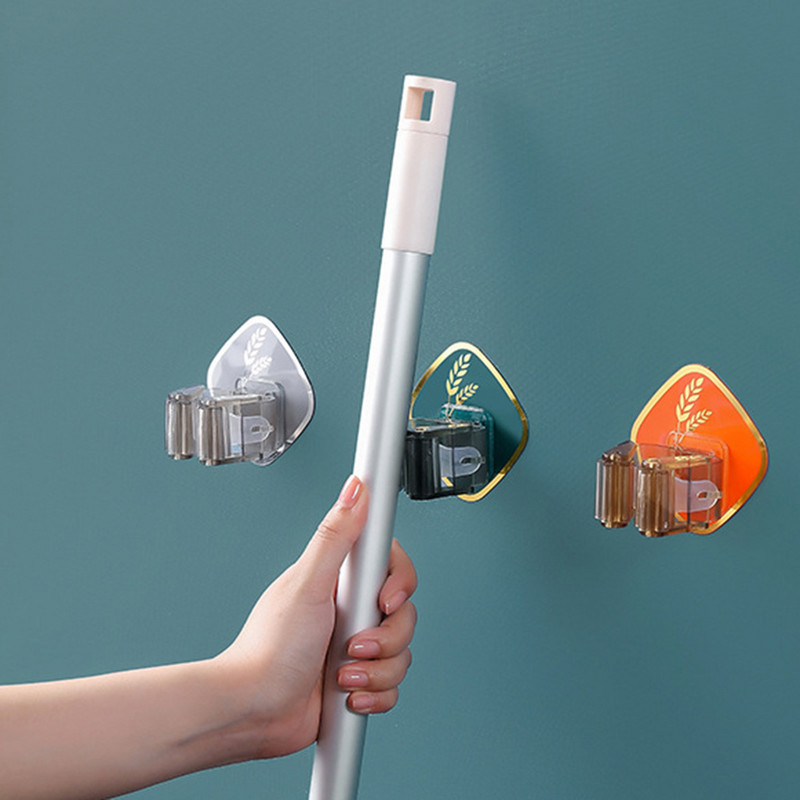 Puntsivaba mopikonks Vannitoa riputusharja klamber Tugev fikseeritud pandlaga mopi hoiustamise praktiline tööriist XHC88