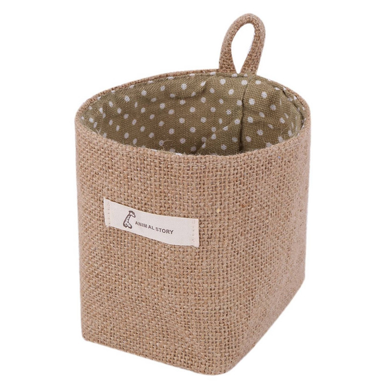 1 kom. Pamučna lanena umjetnička posuda za cvijeće, mala vrećica za pohranu i 1 kom. košara za pohranu raznih stvari od željezne umjetničke žice