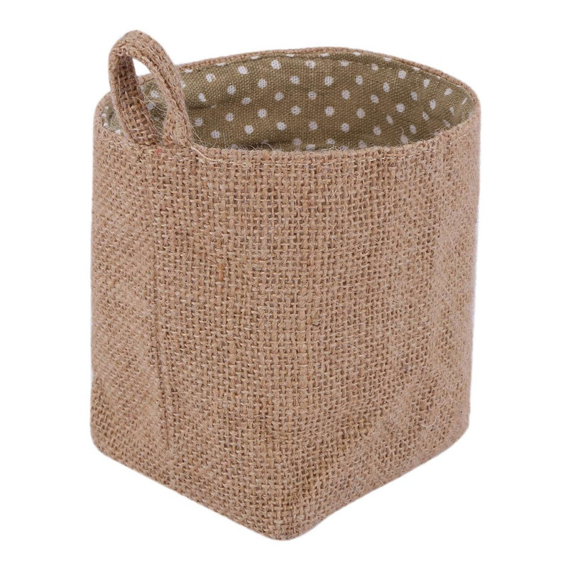 1 kom. Pamučna lanena umjetnička posuda za cvijeće, mala vrećica za pohranu i 1 kom. košara za pohranu raznih stvari od željezne umjetničke žice