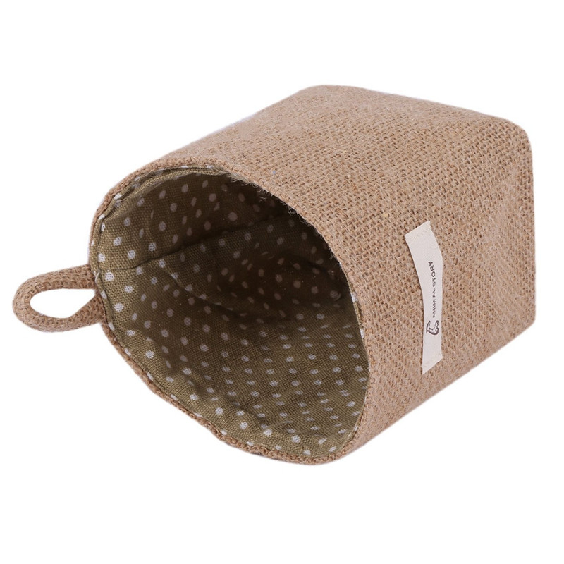 1 kom. Pamučna lanena umjetnička posuda za cvijeće, mala vrećica za pohranu i 1 kom. košara za pohranu raznih stvari od željezne umjetničke žice