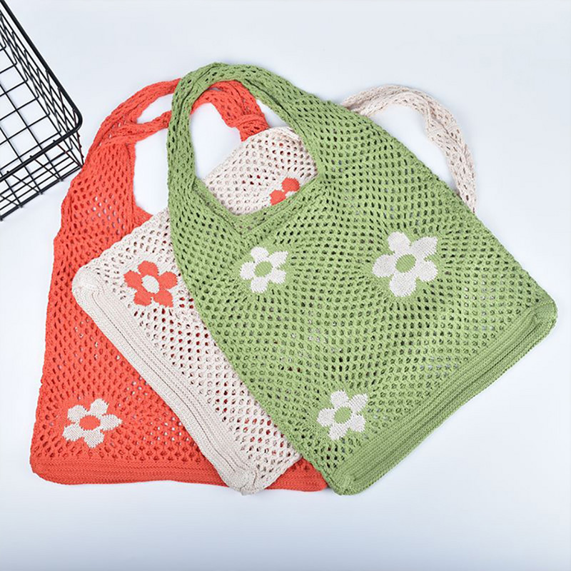 Kaasaskantav lilleostlemise võrgukott, puu- ja juurviljade hoiukoht Keskkonnasõbralik käekott Tassid Korduvkasutatav kokkupandav naiste toidukott