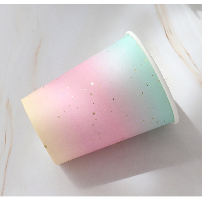 Jednokratna bronzana pladanj za papir u duginim bojama Potrepštine za vjenčanje Dekoracija pladnja za piknik Dječja rođendanska zabava