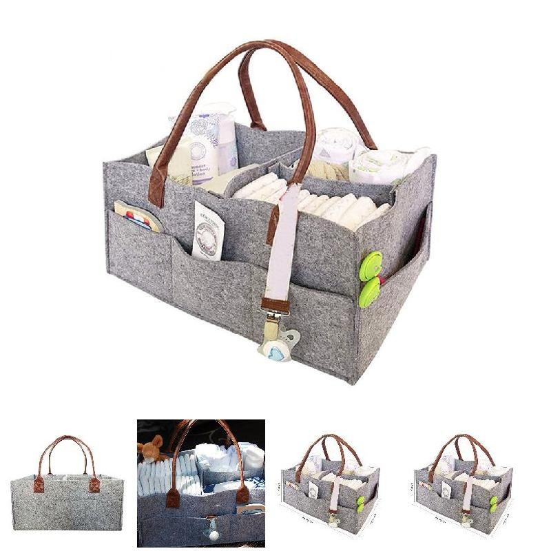 Nova sklopiva torba za pohranu od filca Organizator za dječje pelene Caddy Organizator Putna torba za automobil Košara za dječju sobu Izdržljiv praktični heklani uzorak Storage