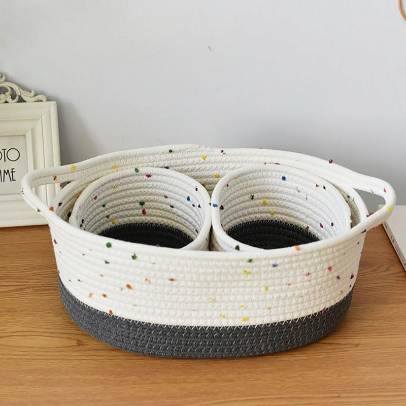 Coș pentru produse cosmetice creative, multifuncțional, cu mâner, coș de depozitare pentru articole diverse de birou, container pentru articole diverse, care economisește spațiu, decor acasă