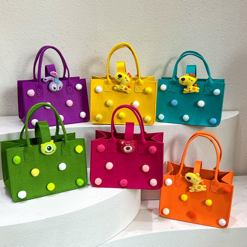 Slatka torba od filca, ručna torbica, organizator za maminu torbicu, uložak, poklon, torba za kupovinu, lutka, djevojčice, torba od filca, sklopiva ženska torbica za igračke