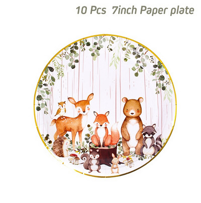 Animale din pădure, petrecere cu tematică, junglă, safari, pădure, decorare pentru petrecerea de zi de naștere, pentru copii, sălbatic, pentru baby shower, articole de masă