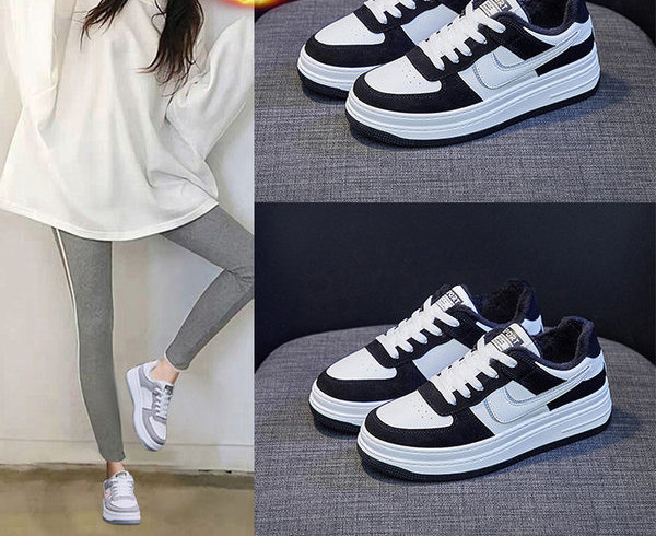 Ženske tenisice s ravnim potplatom na vezanje od eko kože