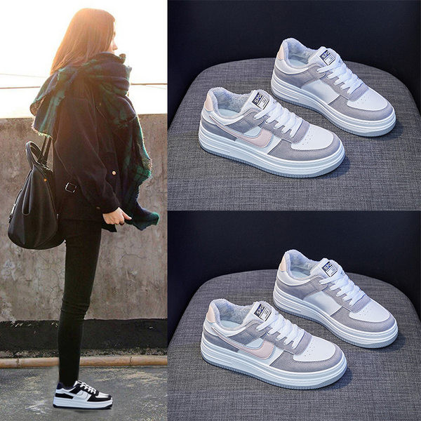 Ženske tenisice s ravnim potplatom na vezanje od eko kože