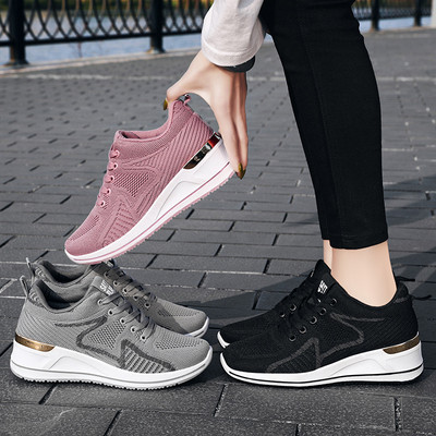 Women`s mesh sneakers with laces - three colors