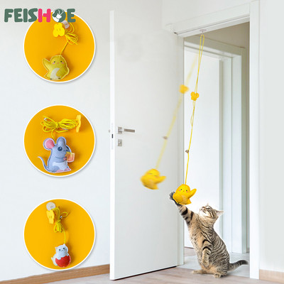 Interaktív macskajáték akasztós szimulációs macskajáték Vicces önkiáltó interaktív játék cicának, aki ugratós pálca játék macska kellékek