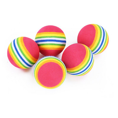 Rainbow EVA Cat Toys Ball Interactive Cat Dog Play Дъвчаща дрънкалка Scratch EVA Ball Training Balls Pet Toys Supplies