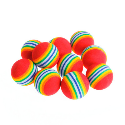 Rainbow EVA Cat Toys Ball Interactive Cat Dog Play Дъвчаща дрънкалка Scratch EVA Ball Training Balls Pet Toys Supplies