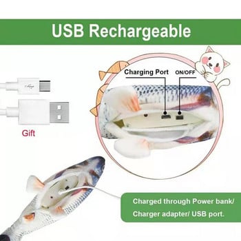 Γάτα φορτιστής USB Παιχνίδι Fish Interactive Ηλεκτρική δισκέτα Fish Cat παιχνίδι Ρεαλιστικό Pet Cats Chew Bite Παιχνίδια Pet Supplies Γάτες παιχνίδι σκύλου