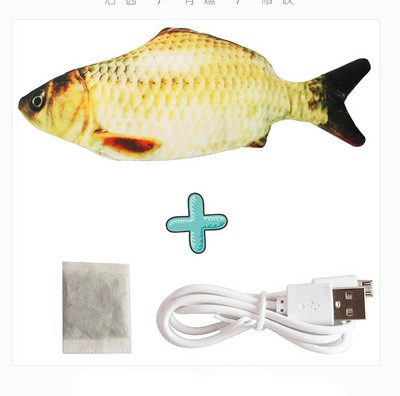 Γάτα φορτιστής USB Παιχνίδι Fish Interactive Ηλεκτρική δισκέτα Fish Cat παιχνίδι Ρεαλιστικό Pet Cats Chew Bite Παιχνίδια Pet Supplies Γάτες παιχνίδι σκύλου