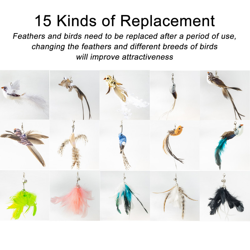 Handfree Ραβδί γάτας για πουλί/φτερό με πανίσχυρη βεντούζα διαδραστικά παιχνίδια για γάτες Προϊόντα για άσκηση κυνηγιού γατών για κατοικίδια