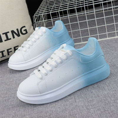 Trendovske ženske tenisice na vezanje od eko kože u preljevima boja