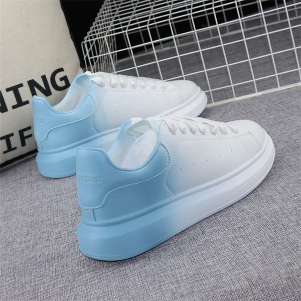 Trendovske ženske tenisice na vezanje od eko kože u preljevima boja