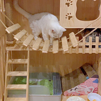 Διάφορα μεγέθη Γέφυρα γάτας Χρήση για γάτα Κλουβί Σιζάλ Σχοινί γάτα Σκάλα για κατοικίδια Έπιπλα γάτας Βήμα Ξυστήρας Post Kitten Toys Cat Tree Tower