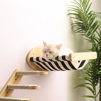 1 τμχ Επιτοίχια έπιπλα γάτας Ξύλινα ράφια γάτας Κούρνιες για σκαλοπάτια γάτας τοίχου Σκάλα Κρεβάτι Δραστηριότητα Δομή αναρρίχησης δέντρων Μοντέρνα