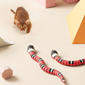 Smart Sensing Snake Cat Toys Ηλεκτρικά διαδραστικά παιχνίδια για γάτες Αξεσουάρ USB φόρτισης για γάτες για σκύλους κατοικίδιων Παιχνίδι Παιχνίδι