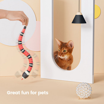 Smart Sensing Snake Cat Toys Ηλεκτρικά διαδραστικά παιχνίδια για γάτες Αξεσουάρ USB φόρτισης για γάτες για σκύλους κατοικίδιων Παιχνίδι Παιχνίδι