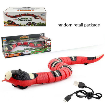 Smart Sensing Snake Cat Toys Електрически интерактивни играчки за котки USB зареждане Котешки аксесоари за домашни кучета Game Play Toy