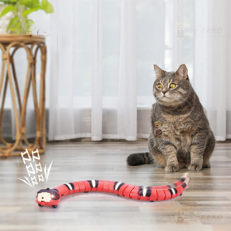 „Smart Sensing Snake Cat“ žaislai Elektriniai interaktyvūs žaislai katėms USB įkrovimas Kačių priedai naminiams šunims Žaidimo žaislas