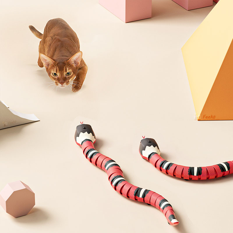 „Smart Sensing Snake Cat“ žaislai Elektriniai interaktyvūs žaislai katėms USB įkrovimas Kačių priedai naminiams šunims Žaidimo žaislas