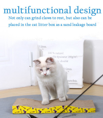 Cat Scratcher Κυματοειδές χαρτί πολλαπλών τεχνικών γρατσουνιών για γάτες Ακονίζουν τα νύχια που παχύνουν ανθεκτικό κόλλα καλαμποκιού Decal χαρτόνι για κατοικίδια