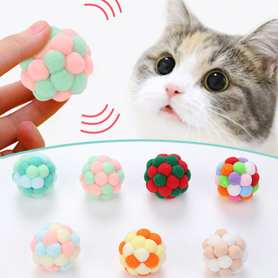 Διαδραστικό παιχνίδι για γάτα Παιχνίδι Μπάλες για ποντίκια Κλουβί Ποντίκι Παιχνίδια βελούδινα τεχνητά πολύχρωμα παιχνιδάκια για γάτες Προμήθειες για κατοικίδια Διαδραστικό βελούδινο παιχνίδι