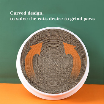 Στρογγυλή σανίδα γρατσουνίσματος γάτας Παιχνίδι Αστεία Μύλος με νύχια Κυματοειδές χαρτί Κρεβάτι γατάκι, ανθεκτικό στη φθορά, ξύστρα μπορεί να αντικαταστήσει τη φωλιά για γάτες