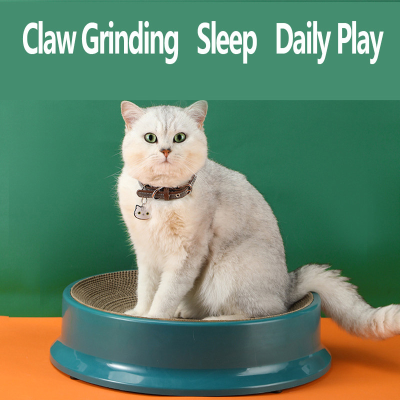Στρογγυλή σανίδα γρατσουνίσματος γάτας Παιχνίδι Αστεία Μύλος με νύχια Κυματοειδές χαρτί Κρεβάτι γατάκι, ανθεκτικό στη φθορά, ξύστρα μπορεί να αντικαταστήσει τη φωλιά για γάτες