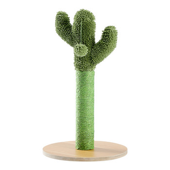 Празнична котешка драскалка Кула с кактусово дърво със сизалено въже Котешка катерушка с коледна украса