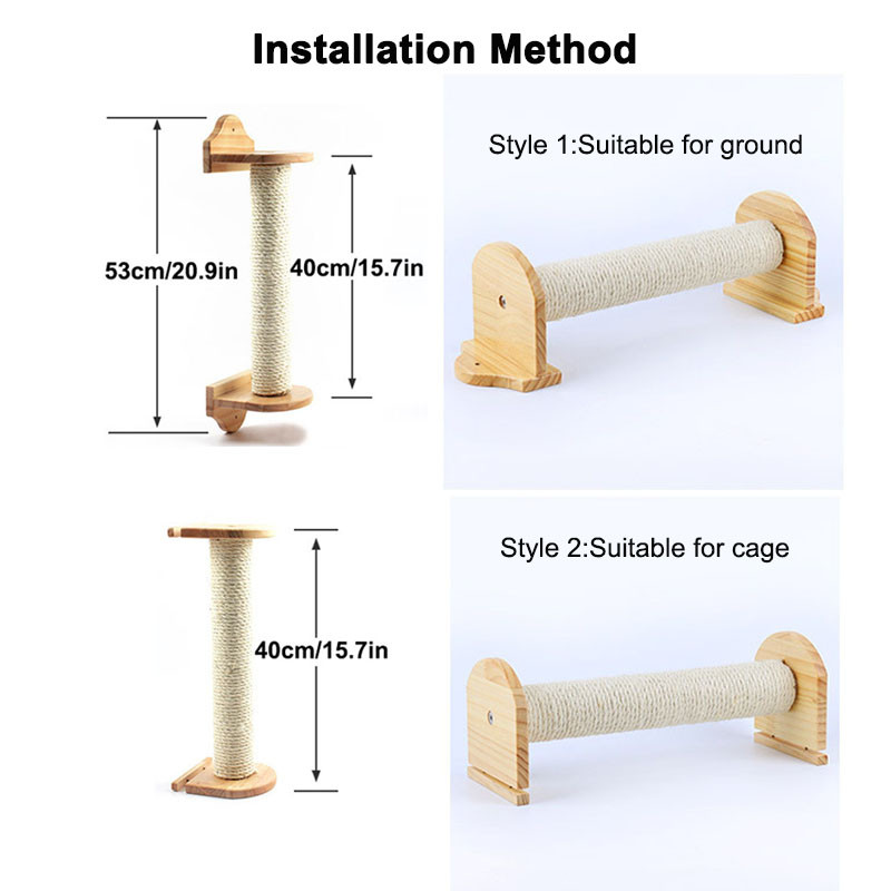 Stâlp de zgâriat pentru pisici, montat pe perete, din lemn, jucărie, cadru de alpinism pentru pisici, zgâriere, joc de perete pentru ascuțitor cu gheare de pisică, protector de mobilă