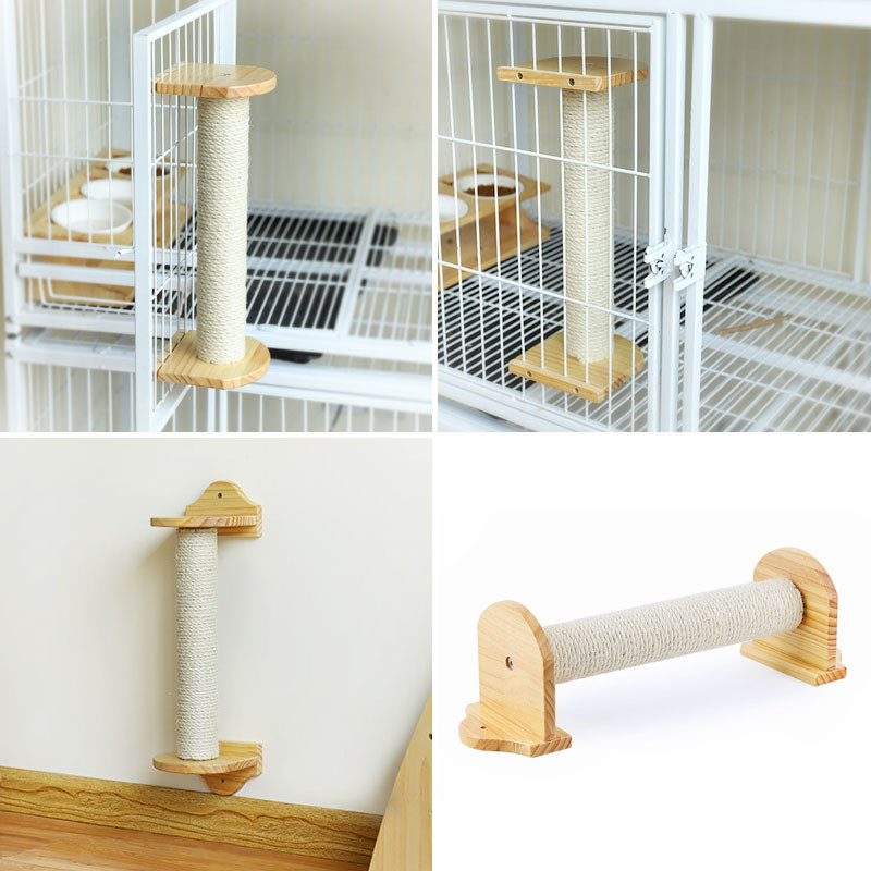 Stâlp de zgâriat pentru pisici, montat pe perete, din lemn, jucărie, cadru de alpinism pentru pisici, zgâriere, joc de perete pentru ascuțitor cu gheare de pisică, protector de mobilă