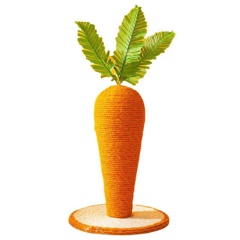 Slatka grebalica za mačku mrkvu Igračka za drvo za mačke Izdržljiva motka za grebanje za mačke s užetom od sisala Stupić za brušenje kandži za mačke Potrepštine za kućne ljubimce