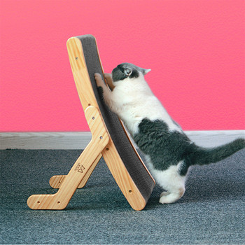 Ξύλινο ξύλινο ξύλινο χαρτόνι για γάτα Καναπές κρεβάτι γάτας Grinding Claws Παιχνίδι κυματοειδές χαρτί ξύσιμο για έπιπλα Αξεσουάρ προστασίας επίπλων