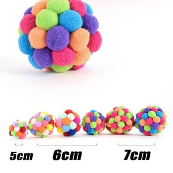 Ръчно изработени забавни котки Bouncy Ball Toys Kitten Plush Bell Ball Mouse Toy Planet Ball Cat Chew Toys Интерактивни аксесоари за домашни любимци