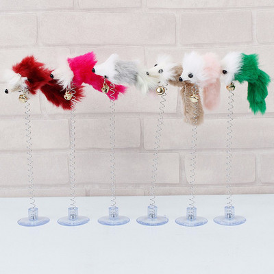 1kom igračka za mačke Štap od perja sa zvonom Igračke za kavez za miša Plastične umjetne šarene igračke za mačke Nabavka za kućne ljubimce Nasumične boje