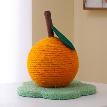 Симпатична оранжева играчка за котешко дърво за домашен любимец с топка за драскане за котка, коте, катерене, гъби, кондо, защита на мебели, бърза доставка
