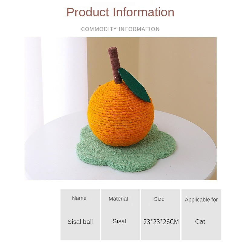 Jucărie drăguță portocalie pentru arbore de pisică pentru animale de companie cu stâlp de zgâriat pentru pisică, pisoi, cățărare, ciuperci, apartament pentru protejarea mobilierului, livrare rapidă